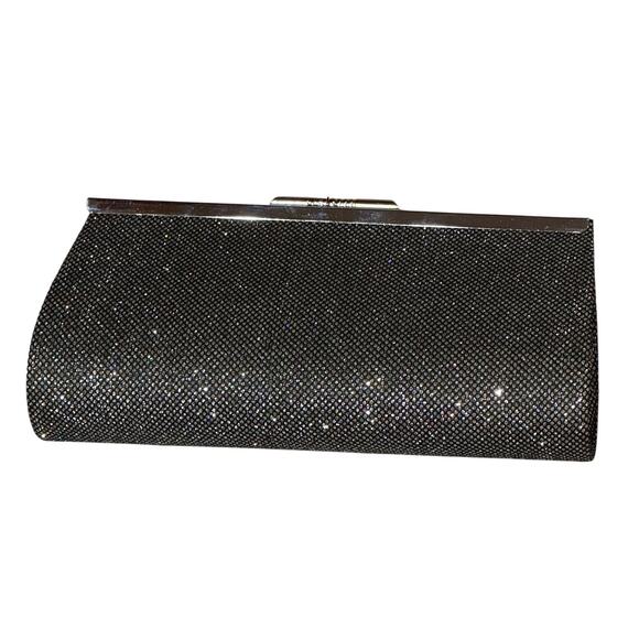 Retro disco Silver Formal Purse & Clutch Detachable Chain Link glitter cocktail - Picture 4 of 9